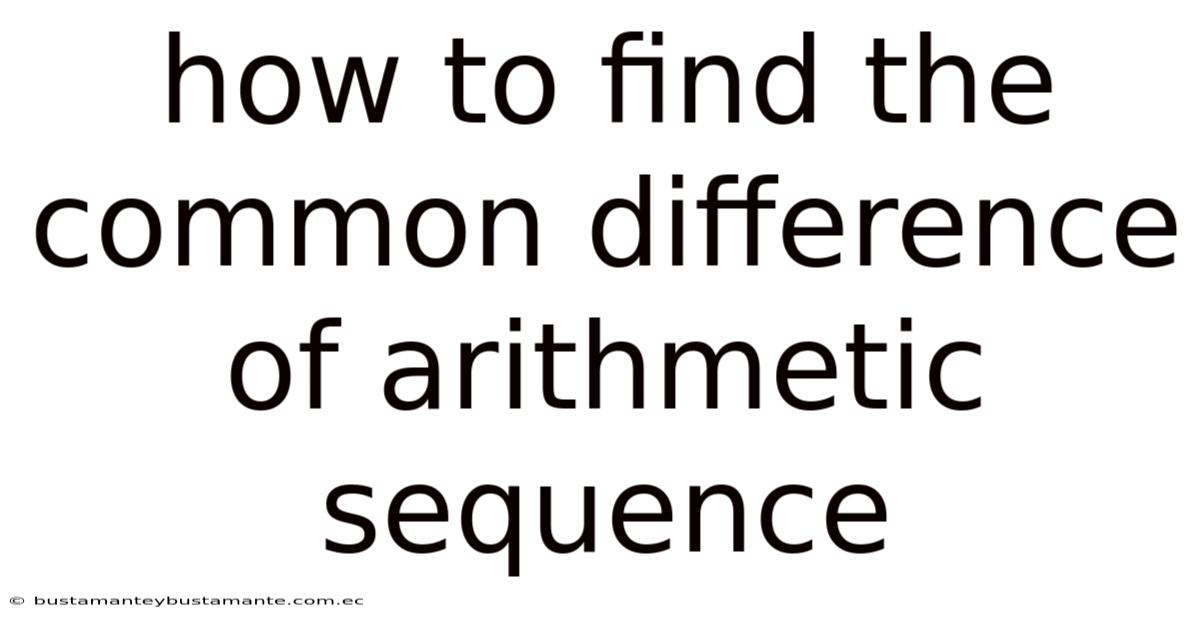 How To Find The Common Difference Of Arithmetic Sequence
