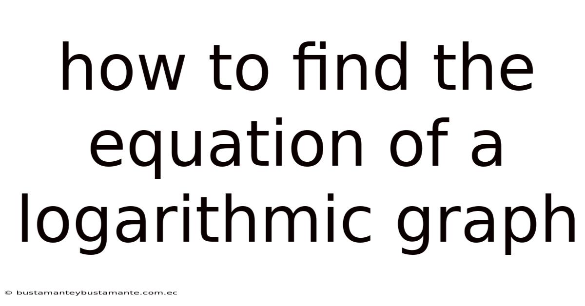How To Find The Equation Of A Logarithmic Graph