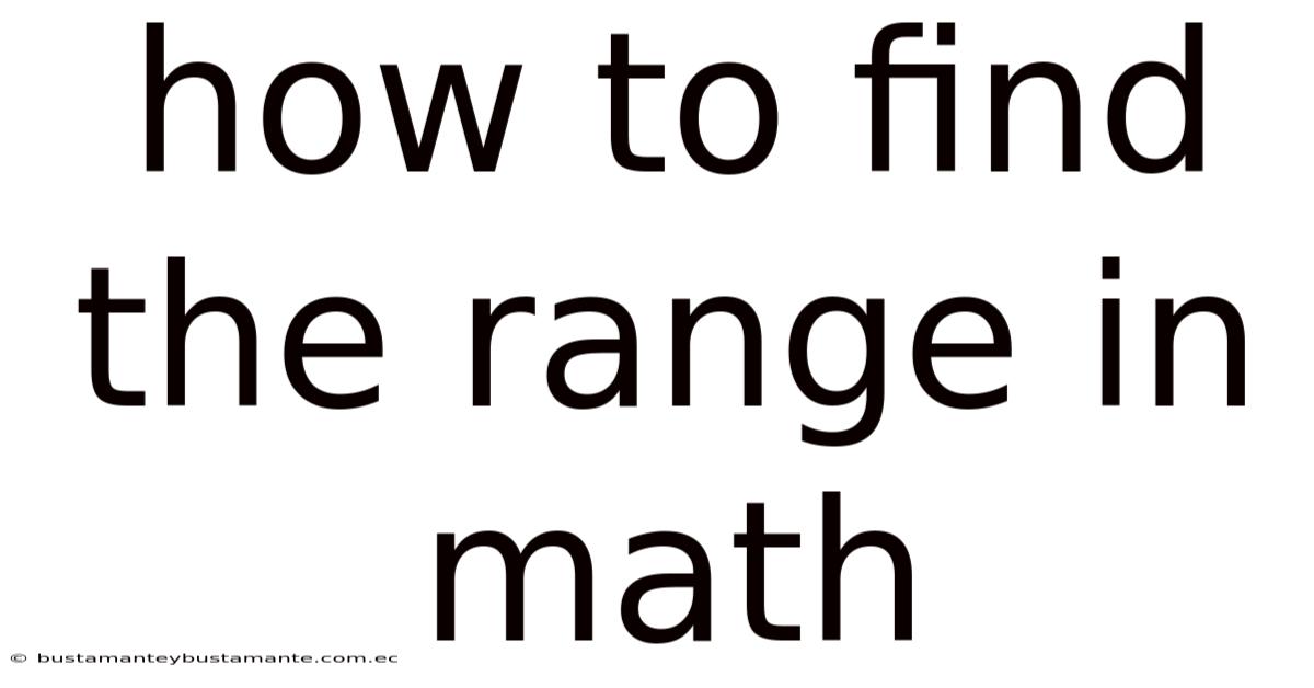 How To Find The Range In Math