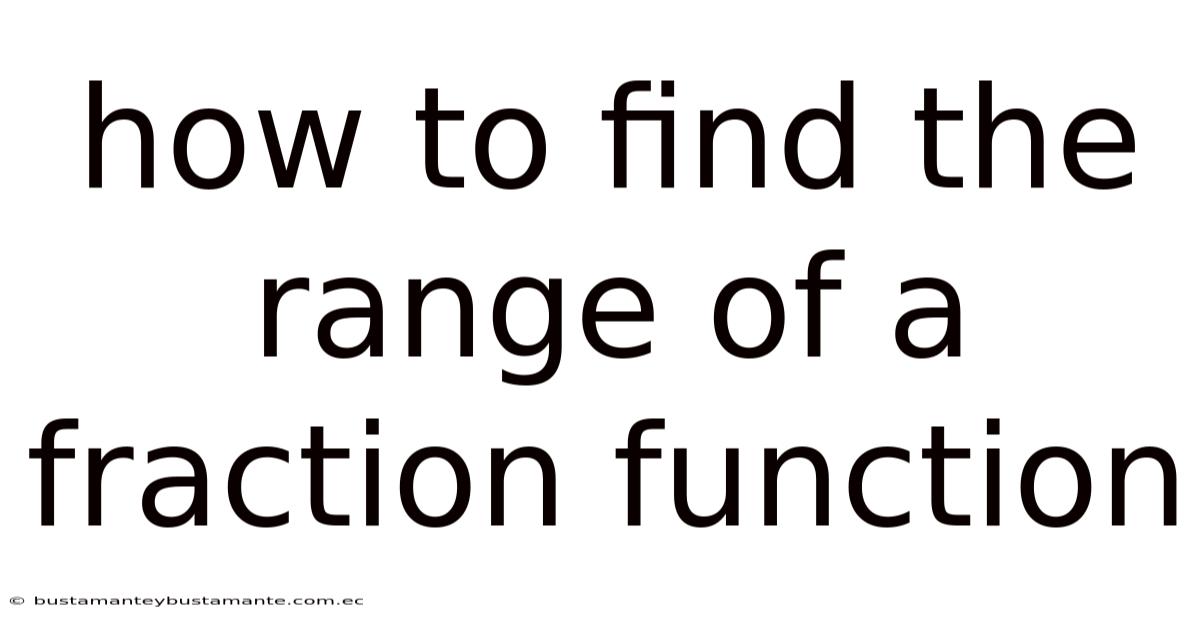 How To Find The Range Of A Fraction Function