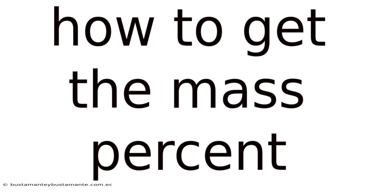 How To Get The Mass Percent