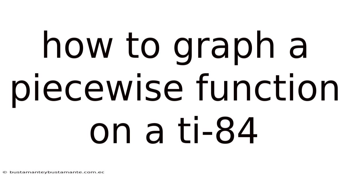 How To Graph A Piecewise Function On A Ti-84