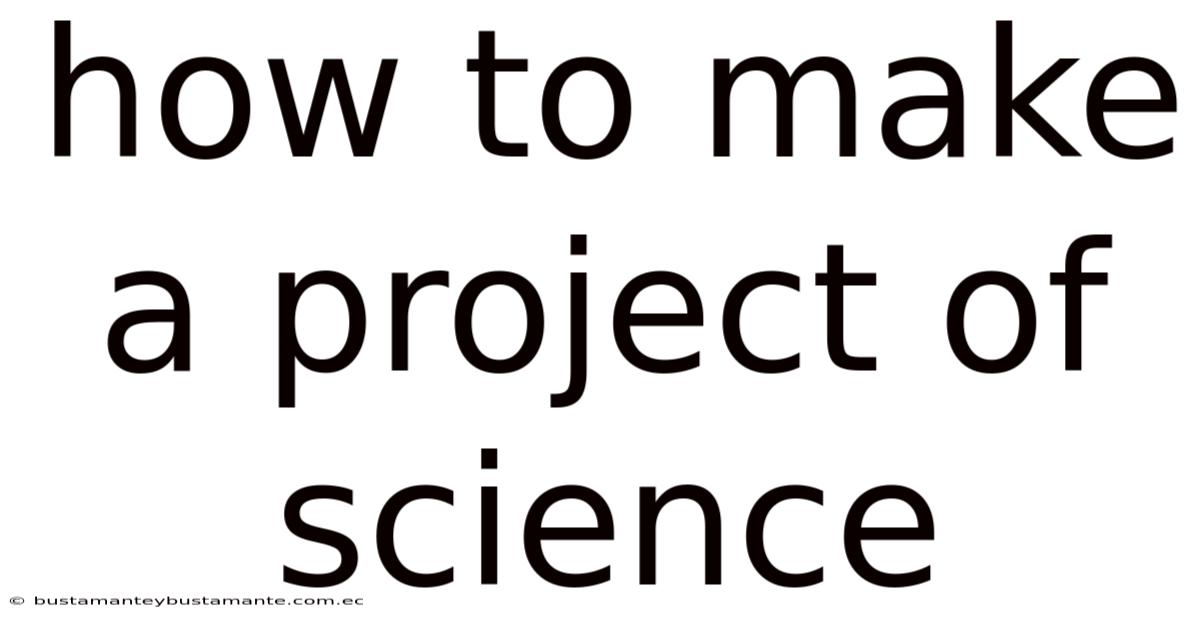 How To Make A Project Of Science