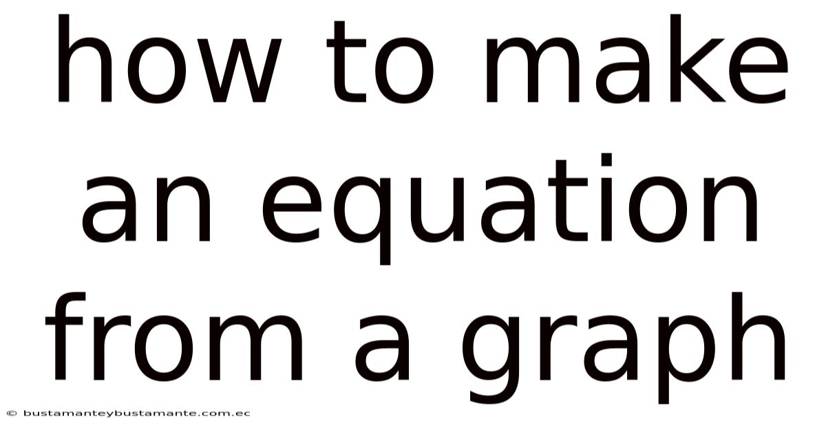 How To Make An Equation From A Graph