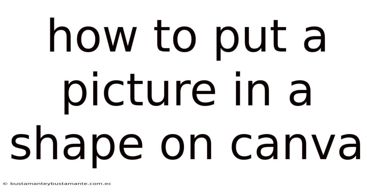 How To Put A Picture In A Shape On Canva