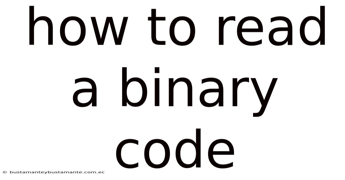 How To Read A Binary Code