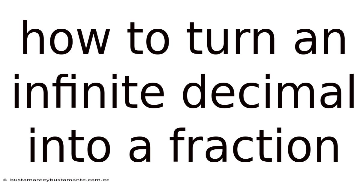 How To Turn An Infinite Decimal Into A Fraction