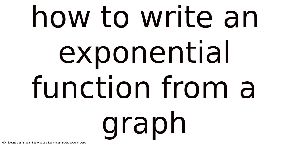How To Write An Exponential Function From A Graph