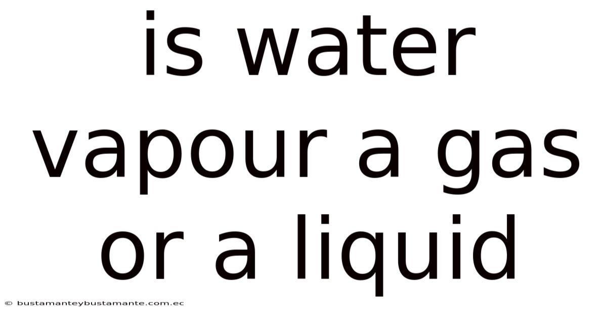 Is Water Vapour A Gas Or A Liquid