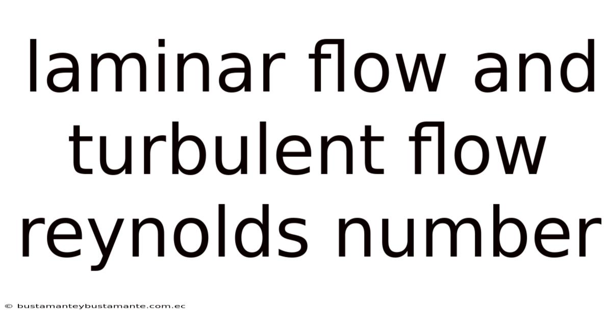 Laminar Flow And Turbulent Flow Reynolds Number
