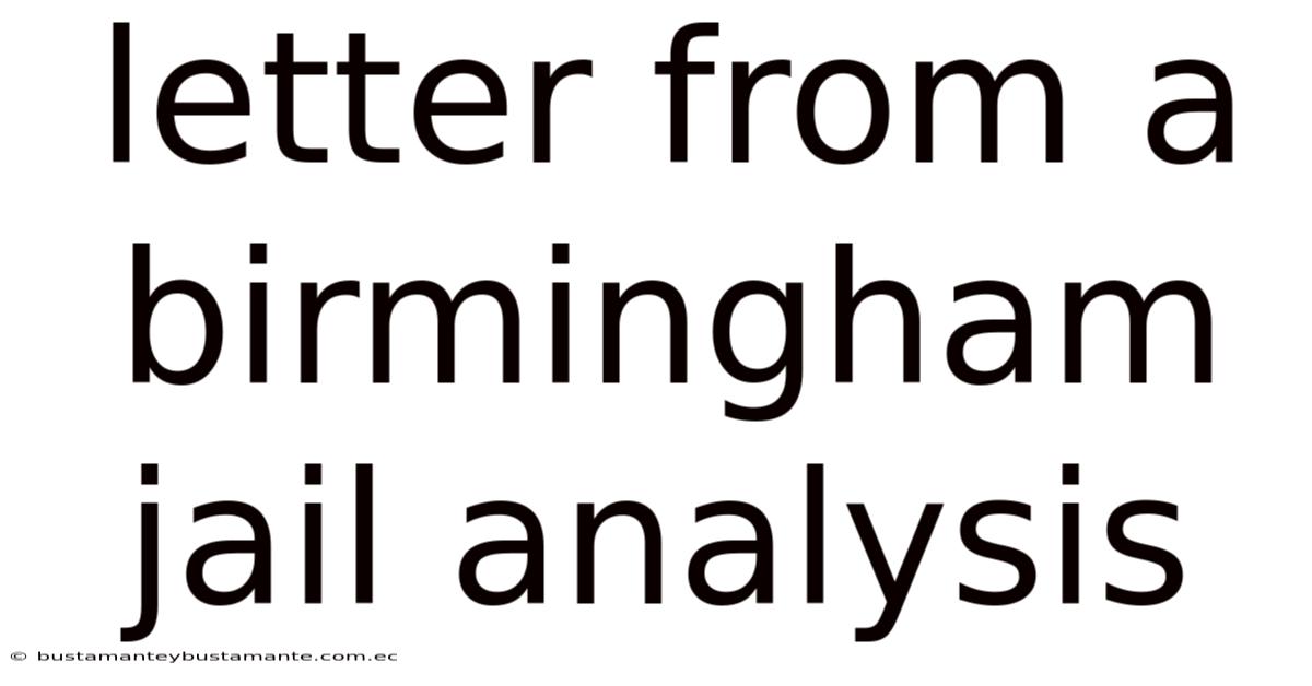 Letter From A Birmingham Jail Analysis