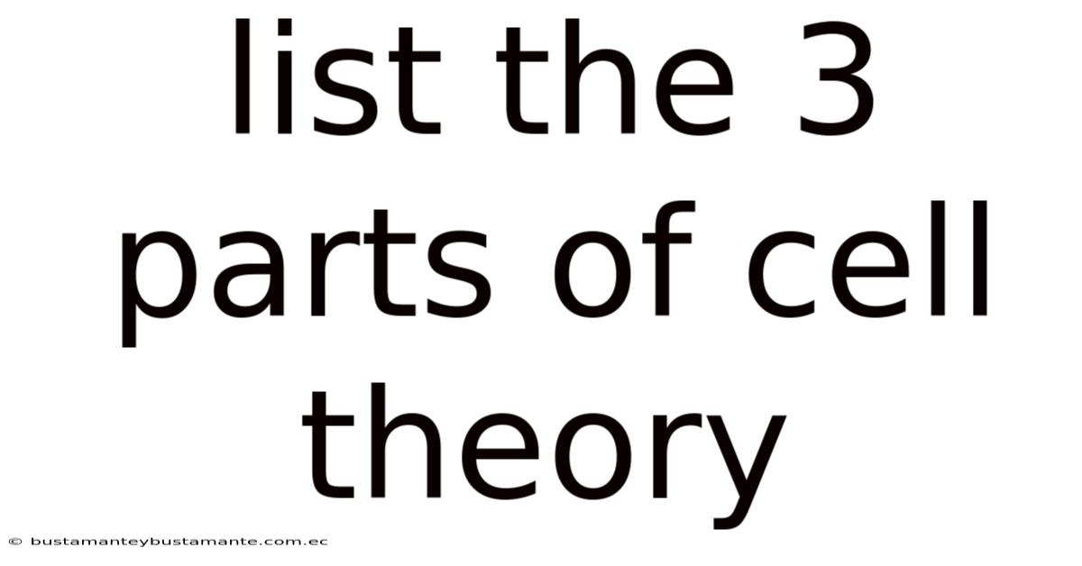 List The 3 Parts Of Cell Theory