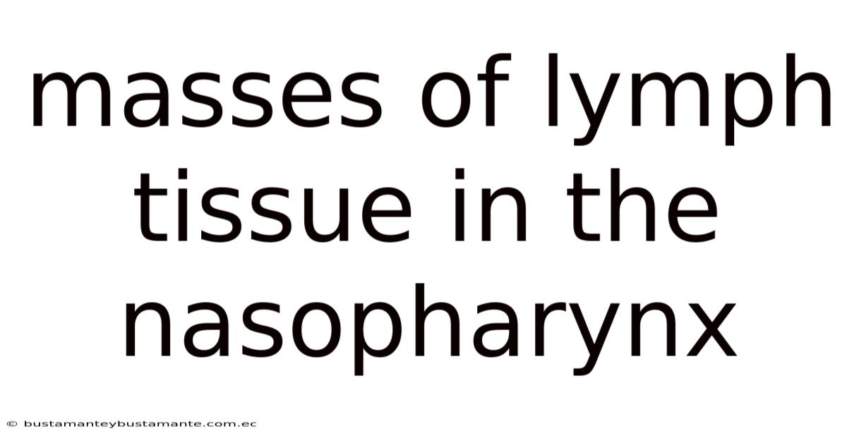 Masses Of Lymph Tissue In The Nasopharynx
