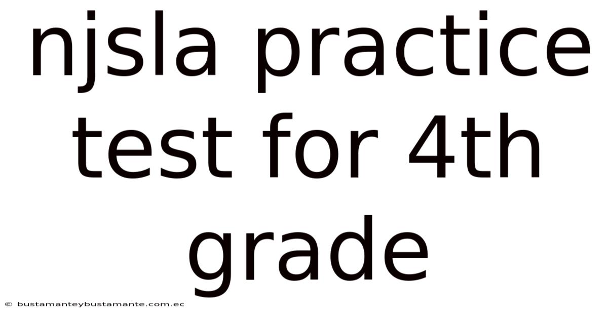 Njsla Practice Test For 4th Grade