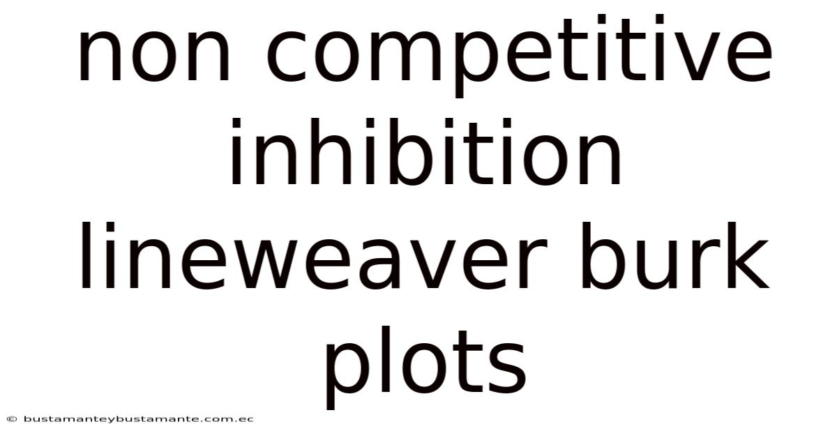 Non Competitive Inhibition Lineweaver Burk Plots