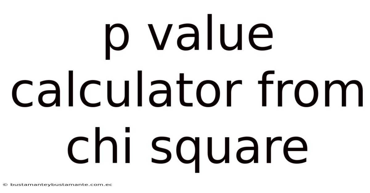 P Value Calculator From Chi Square