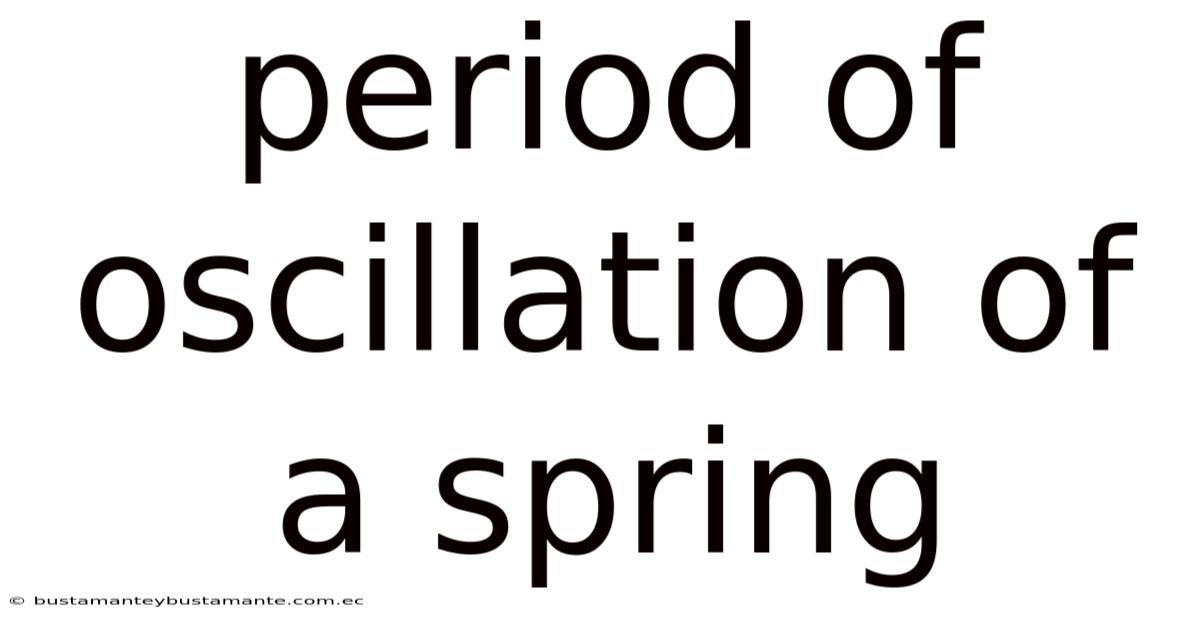 Period Of Oscillation Of A Spring