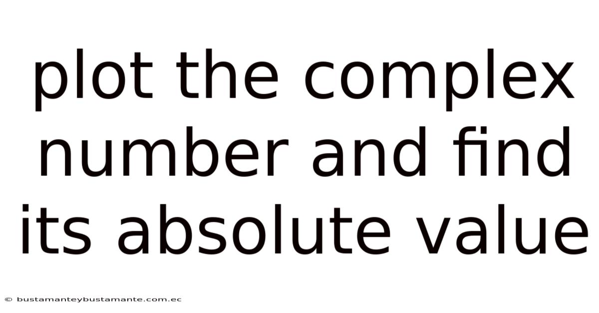 Plot The Complex Number And Find Its Absolute Value