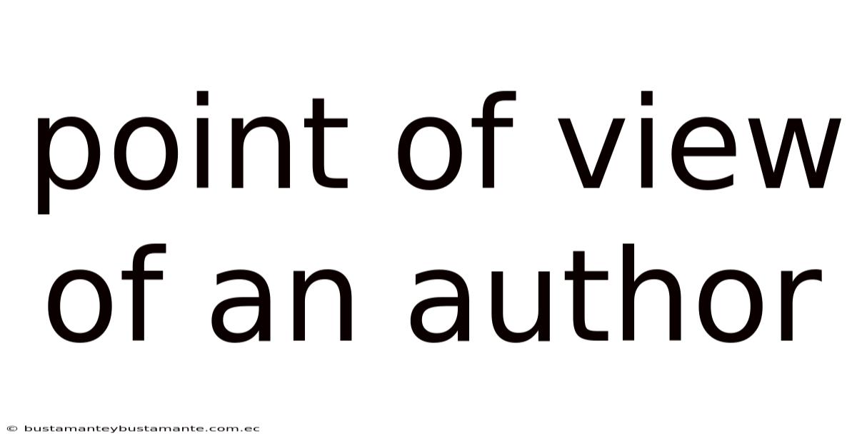 Point Of View Of An Author