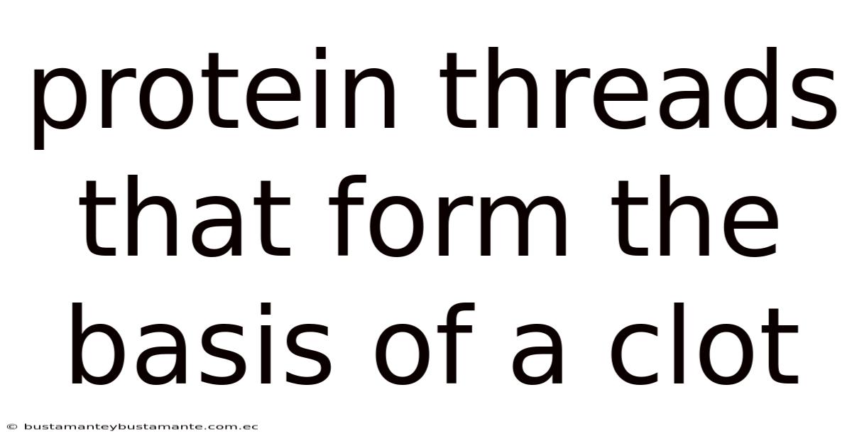 Protein Threads That Form The Basis Of A Clot