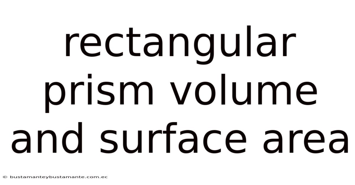 Rectangular Prism Volume And Surface Area
