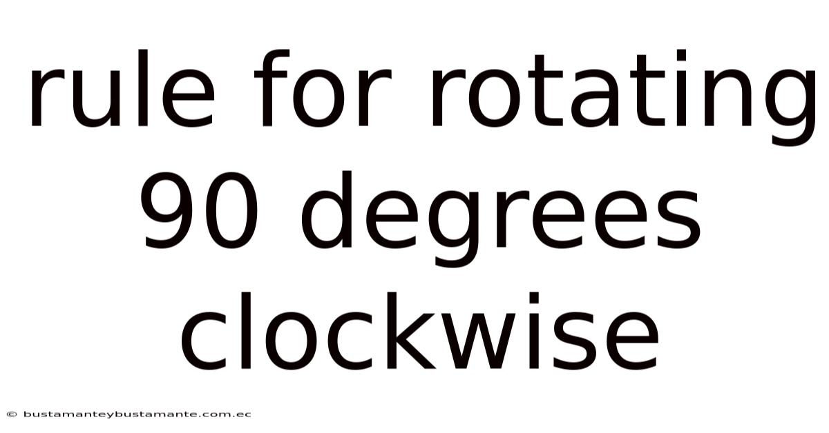 Rule For Rotating 90 Degrees Clockwise