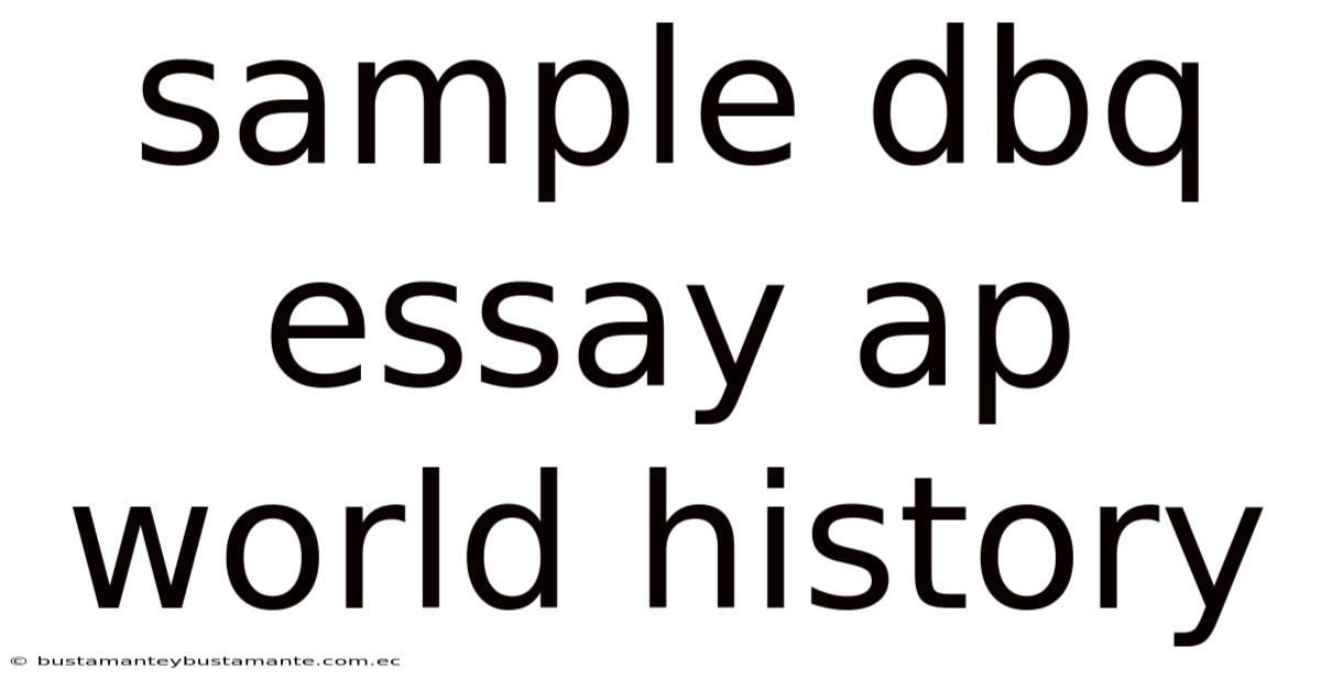 Sample Dbq Essay Ap World History