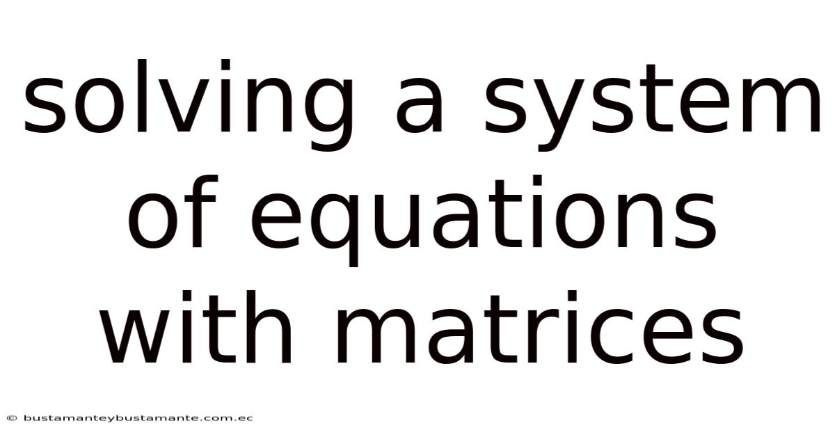 Solving A System Of Equations With Matrices