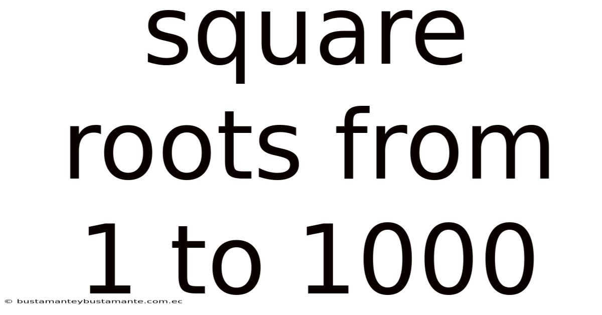 Square Roots From 1 To 1000