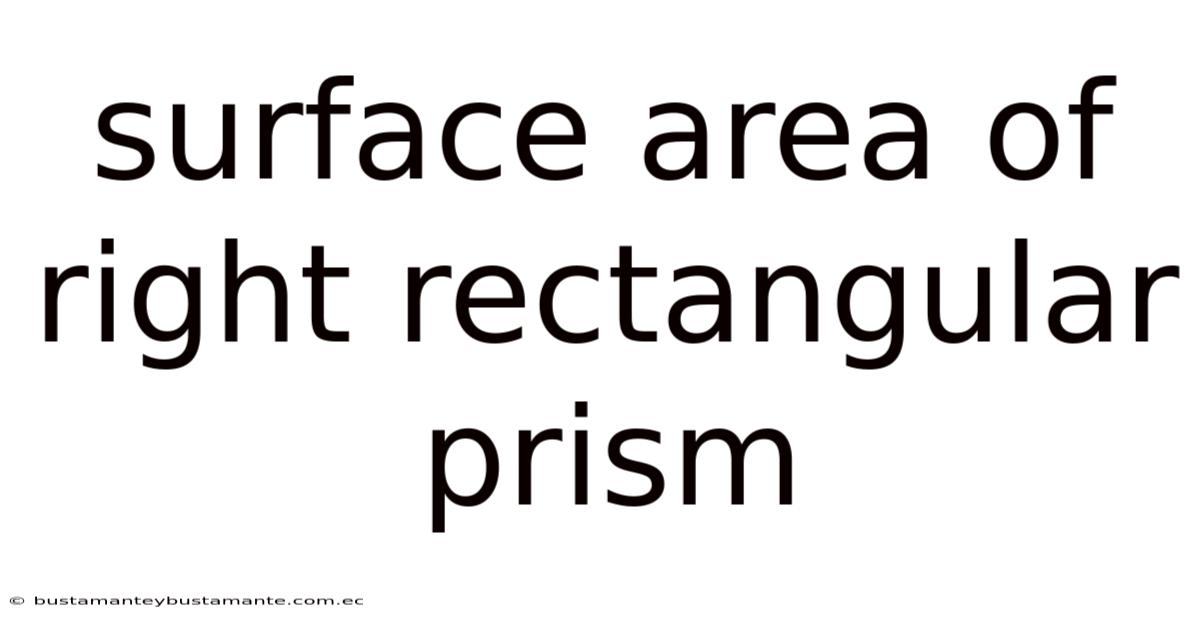 Surface Area Of Right Rectangular Prism
