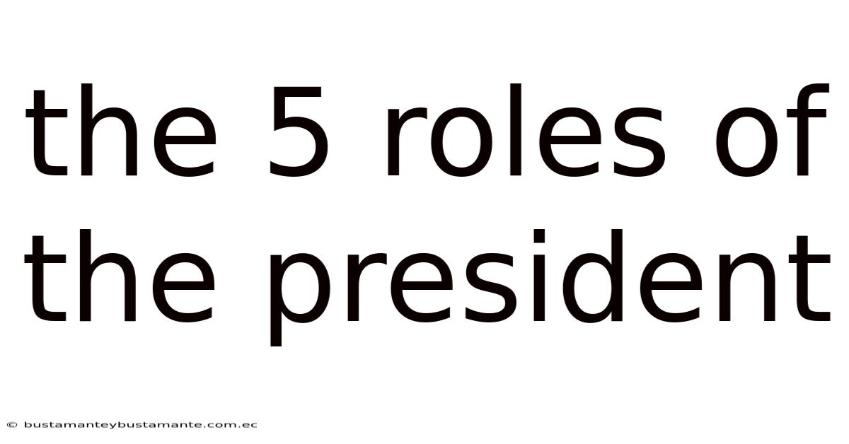 The 5 Roles Of The President