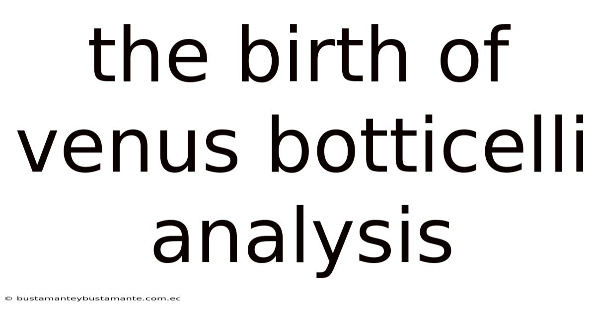 The Birth Of Venus Botticelli Analysis