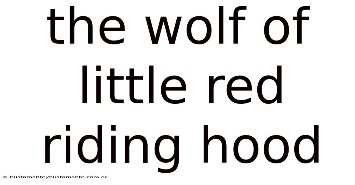 The Wolf Of Little Red Riding Hood
