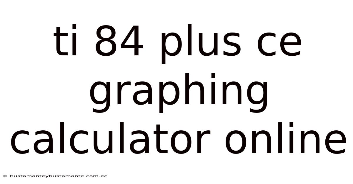 Ti 84 Plus Ce Graphing Calculator Online