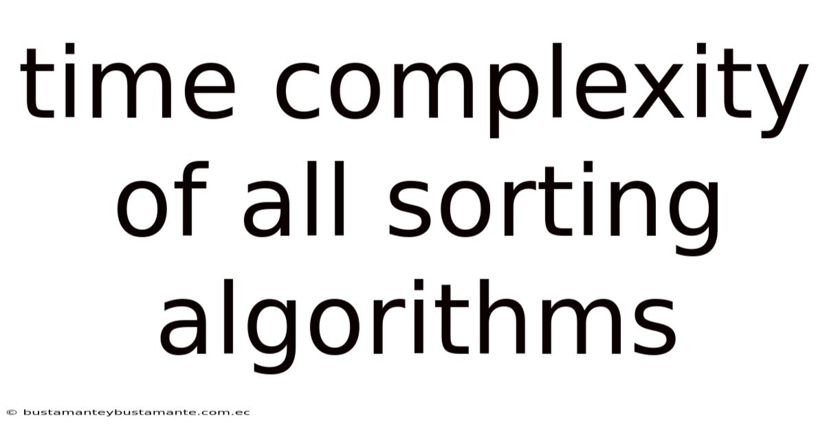 Time Complexity Of All Sorting Algorithms