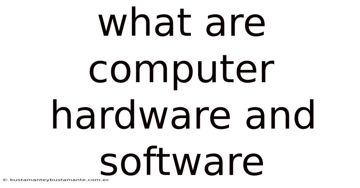 What Are Computer Hardware And Software