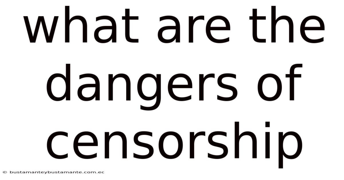 What Are The Dangers Of Censorship