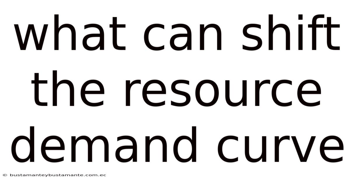 What Can Shift The Resource Demand Curve