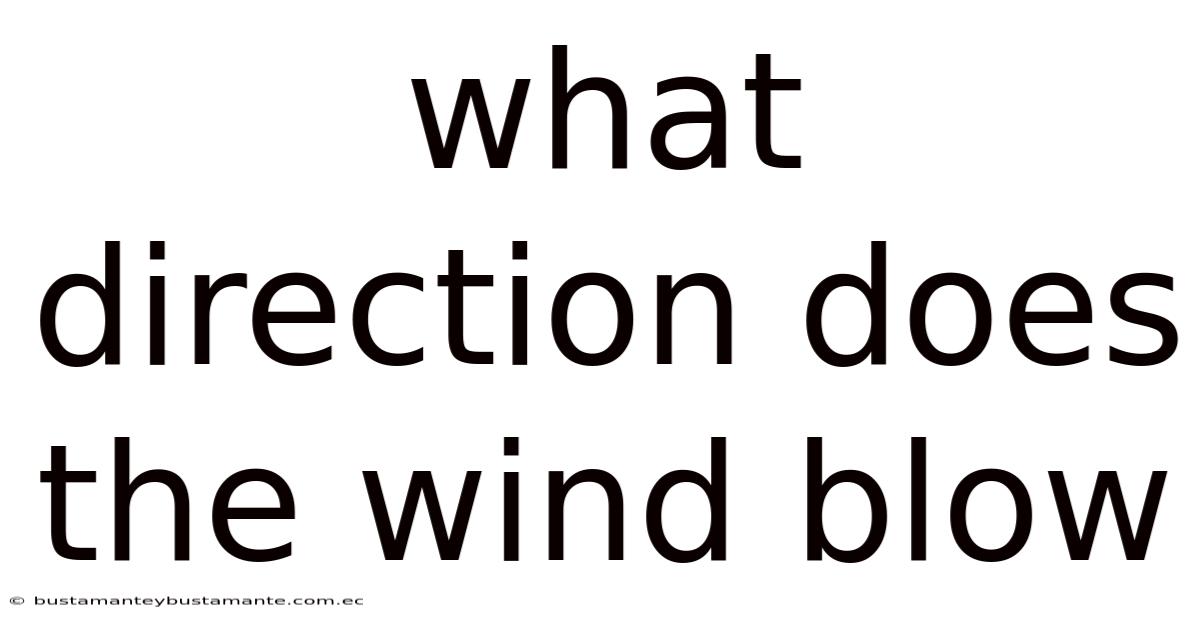 What Direction Does The Wind Blow