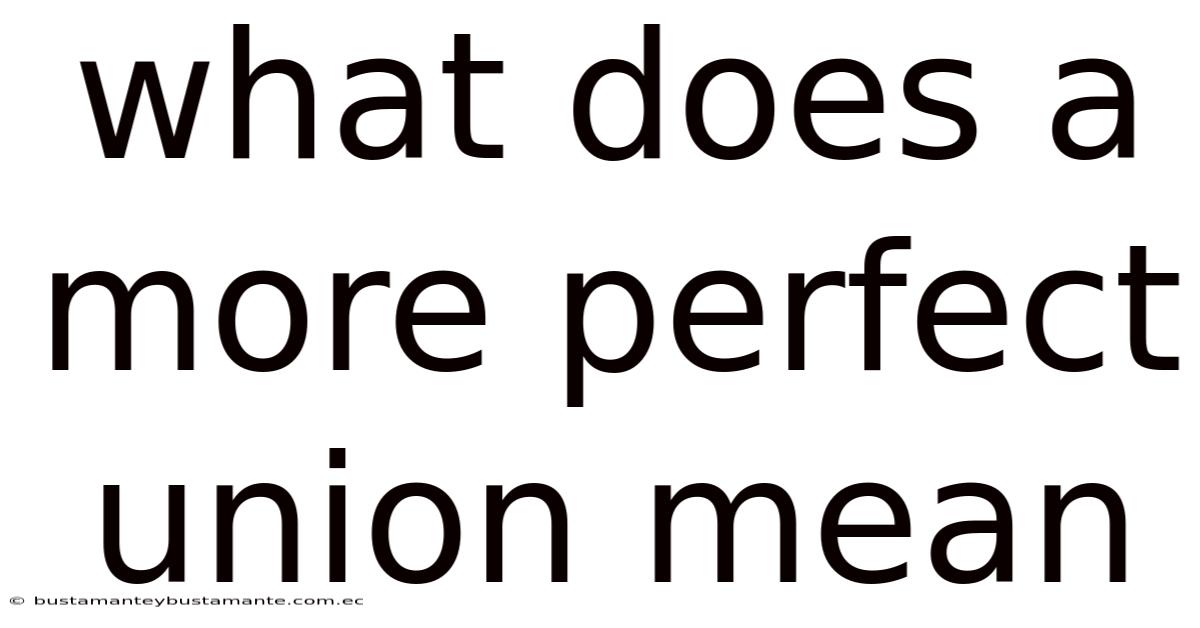 What Does A More Perfect Union Mean