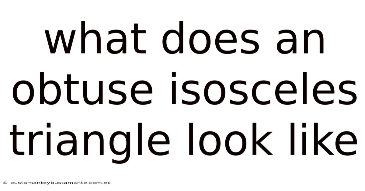What Does An Obtuse Isosceles Triangle Look Like