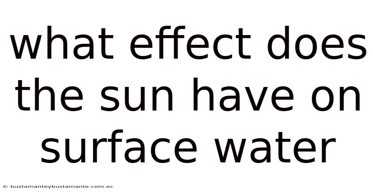 What Effect Does The Sun Have On Surface Water