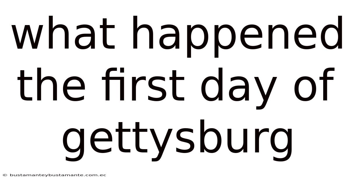 What Happened The First Day Of Gettysburg