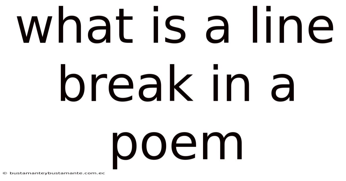 What Is A Line Break In A Poem
