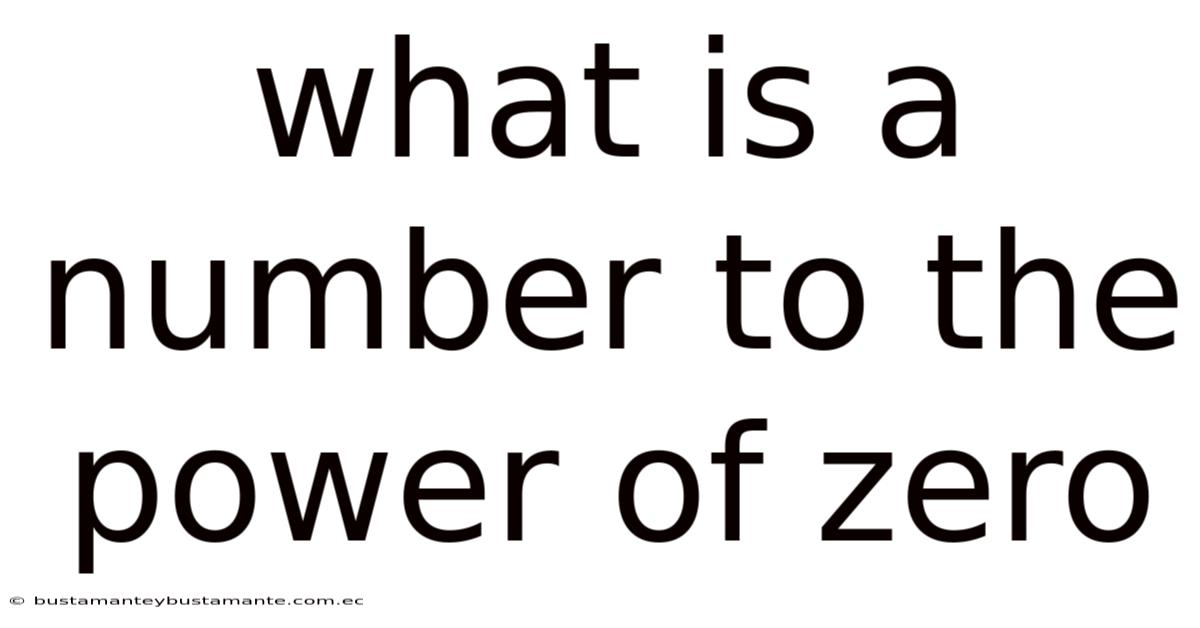 What Is A Number To The Power Of Zero