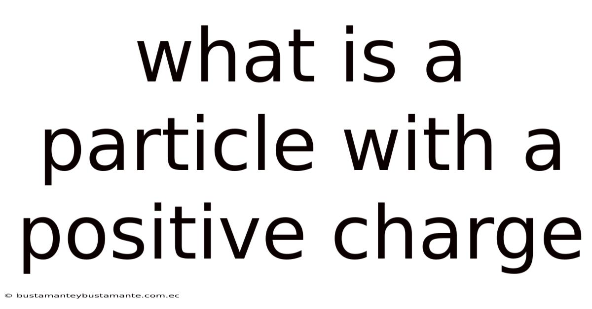 What Is A Particle With A Positive Charge