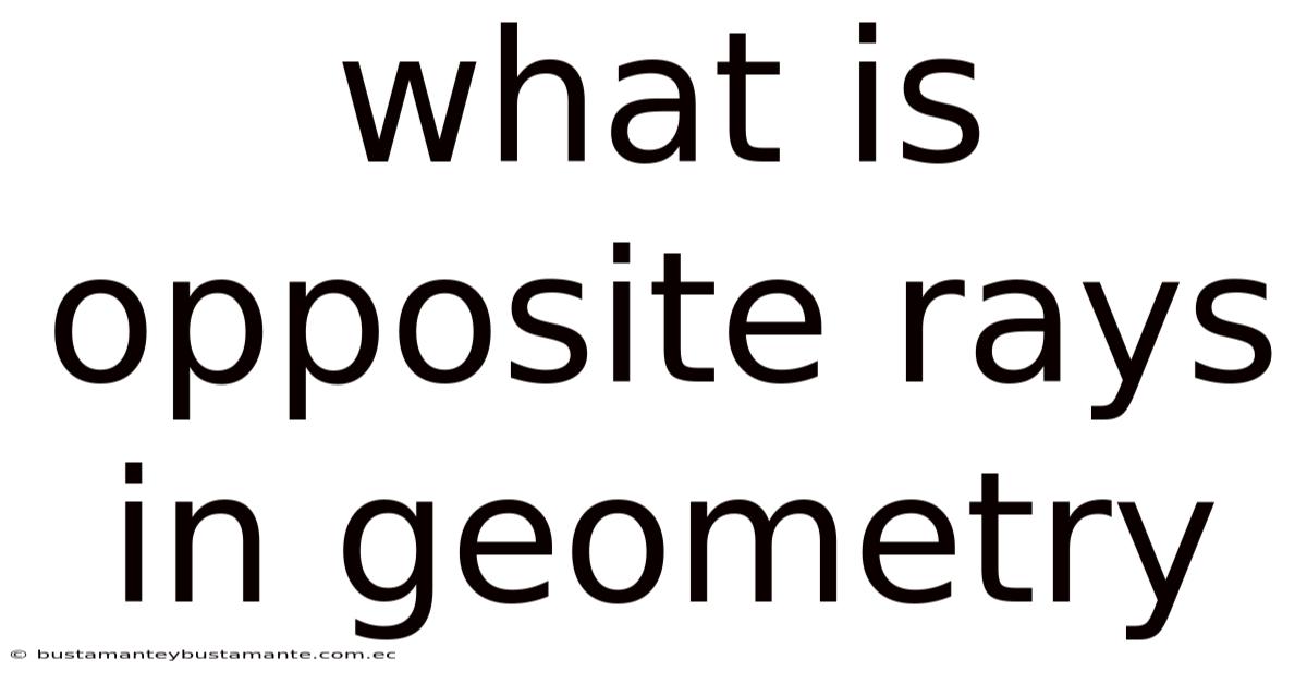 What Is Opposite Rays In Geometry