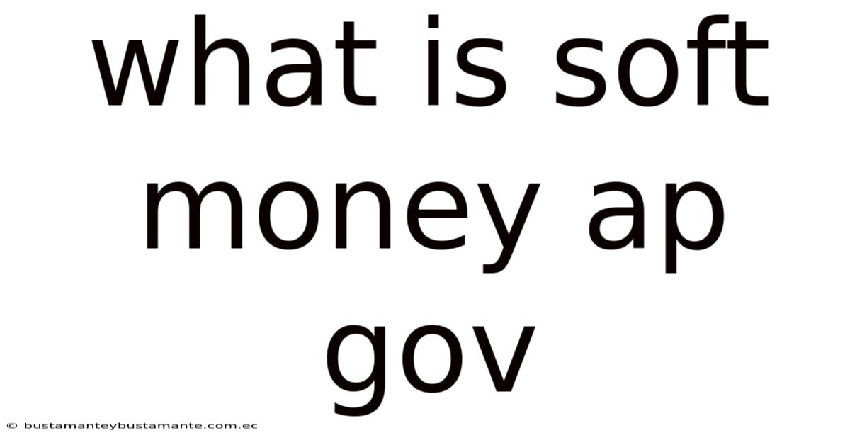 What Is Soft Money Ap Gov