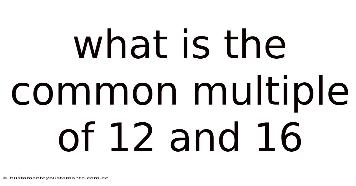 What Is The Common Multiple Of 12 And 16