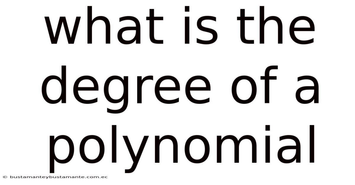 What Is The Degree Of A Polynomial